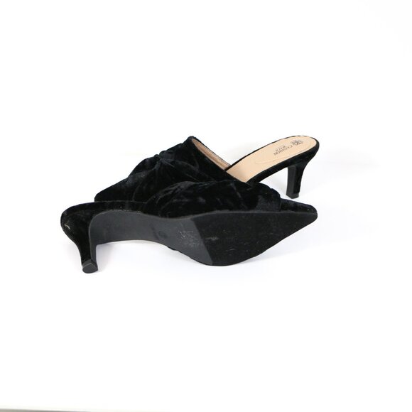 *Avon Cushion Walk Black Velvet Heels - Picture 5 of 8